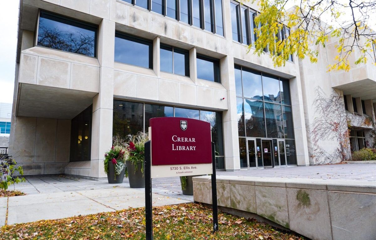 Crerar Library sign